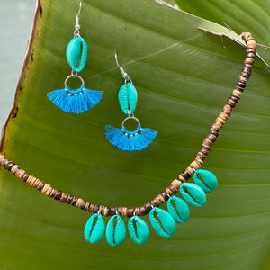 Blue/Turquoise Fan Earrings