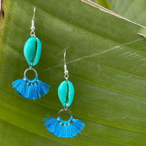 Blue/Turquoise Fan Earrings