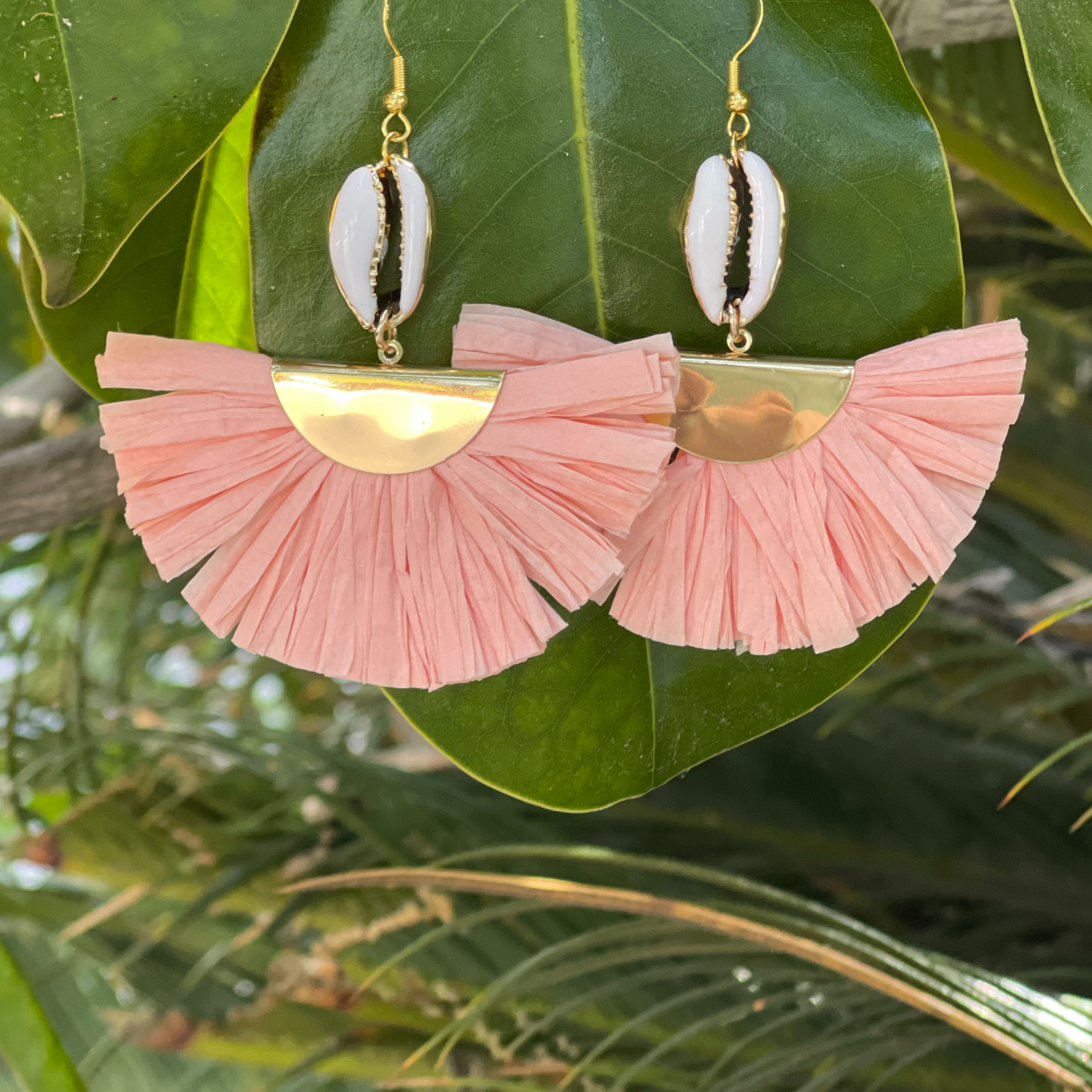 Peach Fan Earrings