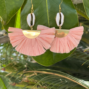 Peach Fan Earrings