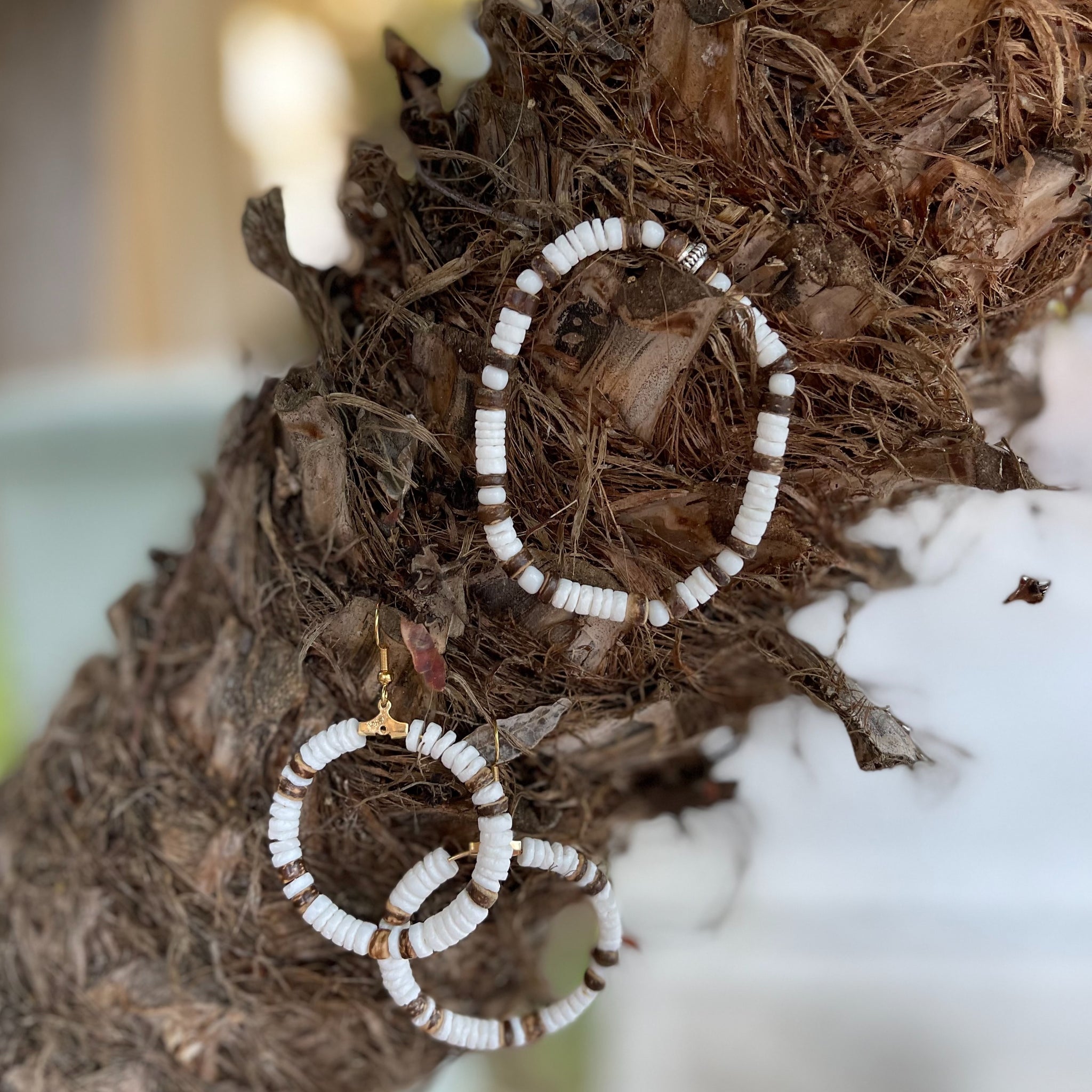 Coco Striped Earrings & Bracelet