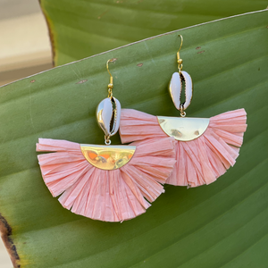 Peach Fan Earrings