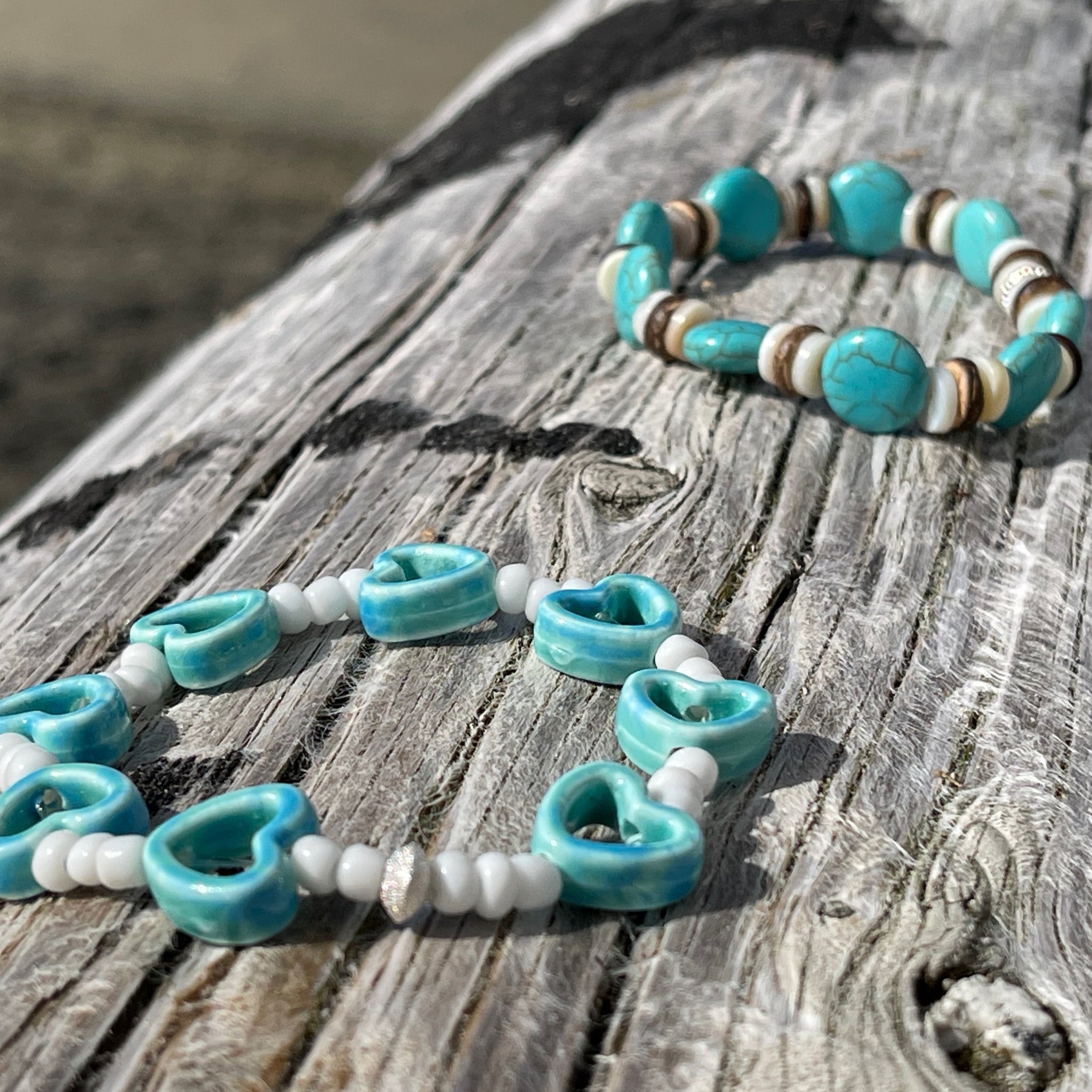 Turquoise Hearts and Circles