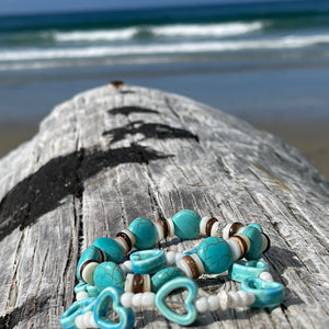 Turquoise Hearts and Circles